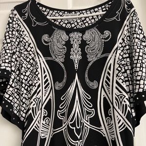 Black and Whited Studded blouse